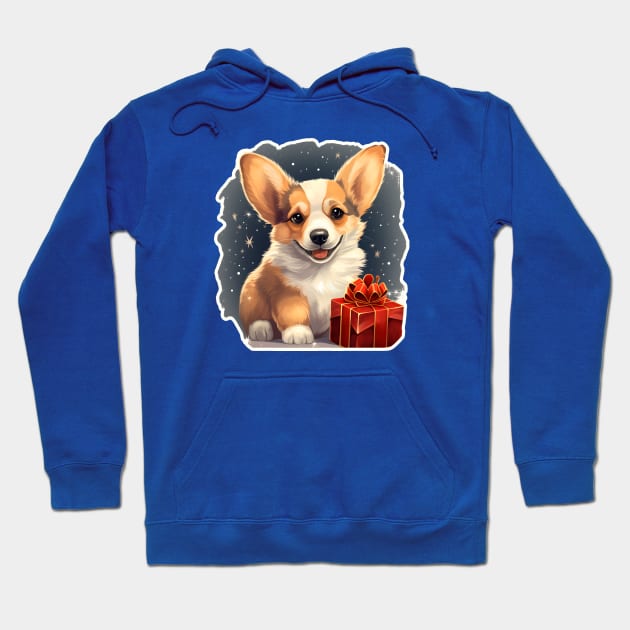 Christmas Night Corgi gift Hoodie by beangeerie